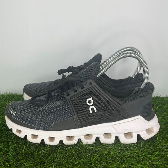 On Womens 6.5 Swiss Engineering Cloudswift Black Running Shoes Sneakers Comfort - Picture 1 of 9